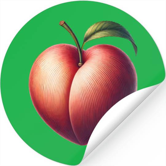 Peach in heart shape: beauty of fruit Stickers