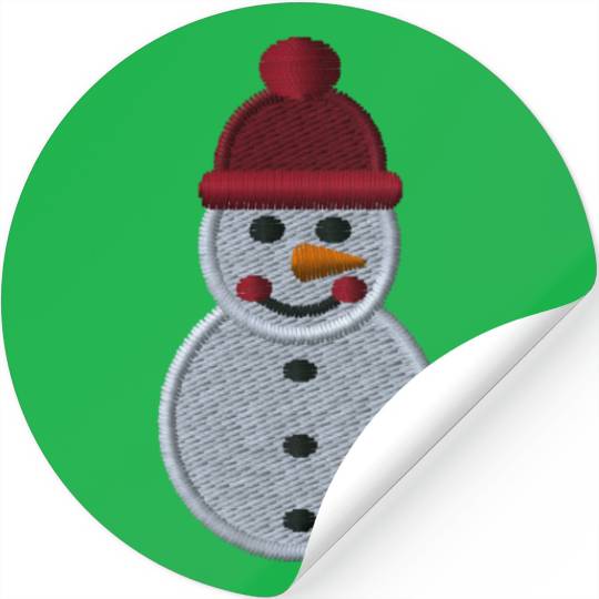 Snowman embroidered Stickers