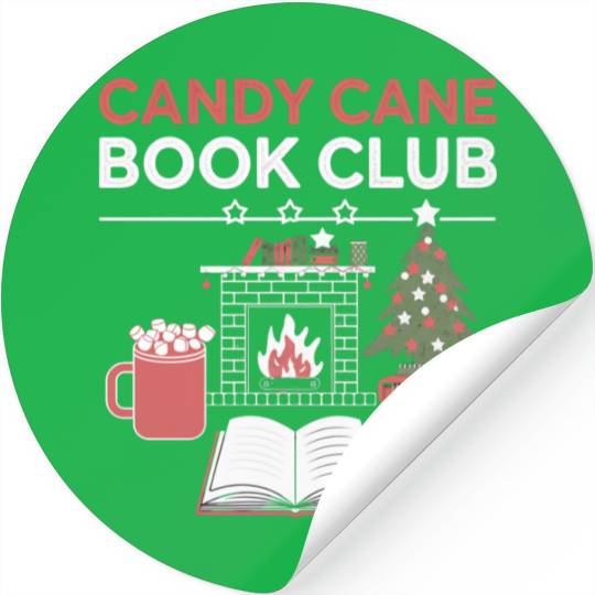 Bookish Christmas Candy Cane Book Club Bookish Stickers