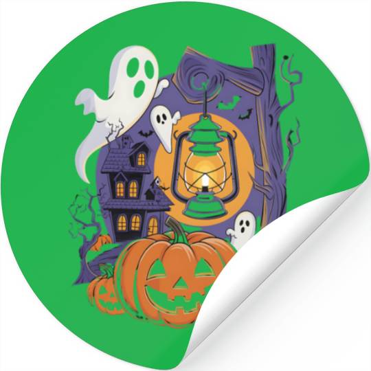 A bright and spooky Halloween Stickers