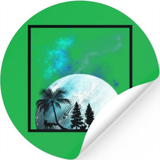 fox and rabbit in forest Stickers
