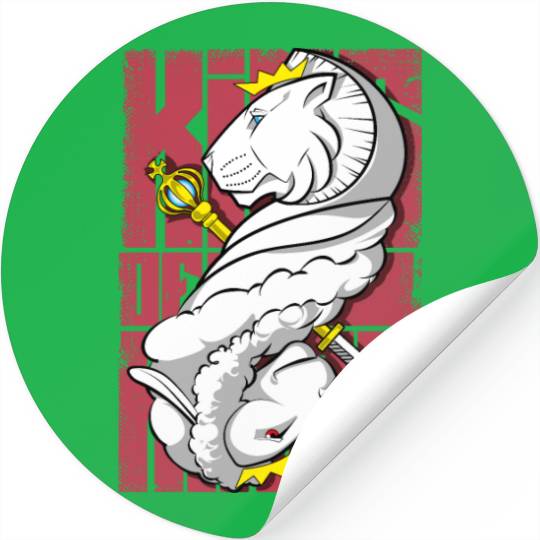 Lion King and the Holy Lamb Christian Art Stickers
