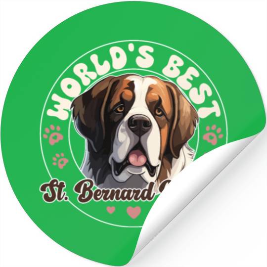 Saint Bernard Groovy St. Bernard Mama Stickers