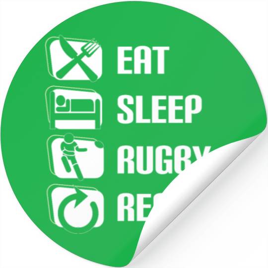 Eat Sleep Rugby Repeat Funny Rugby Player Stickers