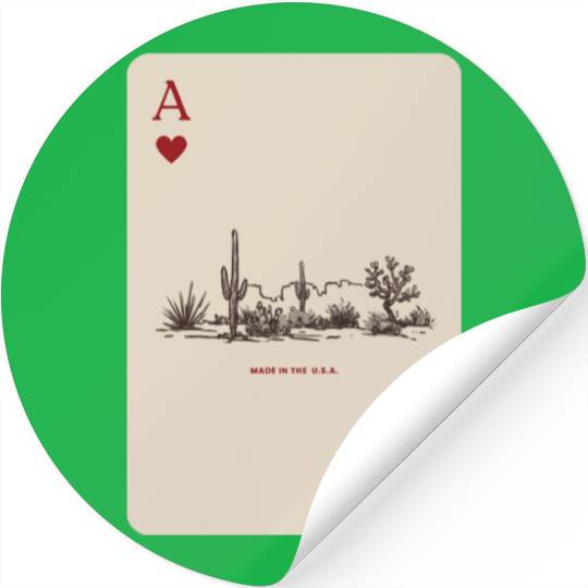 Desert Playing Card Vintage Western Landscape Stickers