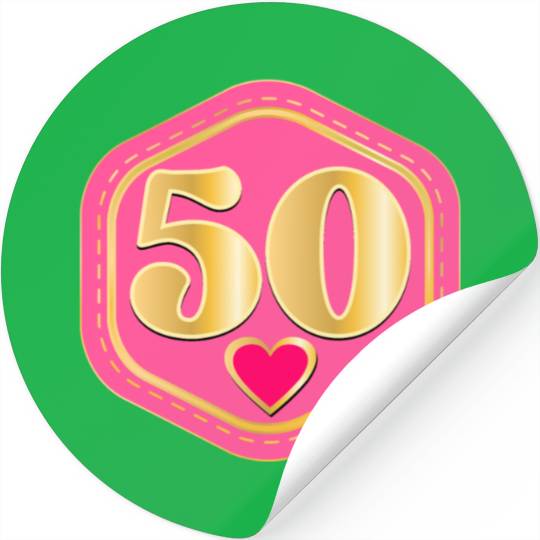 50th Anniversary - Heart Number Stickers