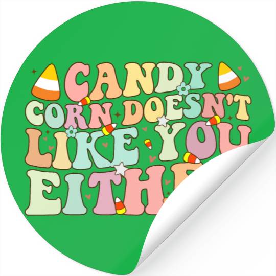 Candy Corn Doesn't Like You Either Funny Halloween Stickers