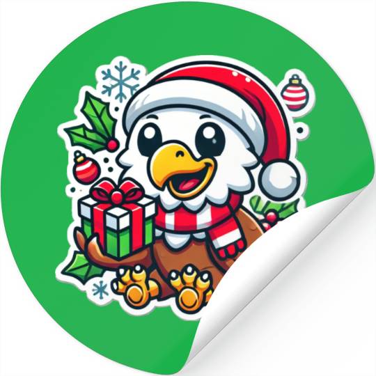 Eagle's Christmas Flight Stickers