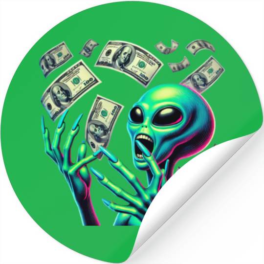 Alien Money Splash Stickers
