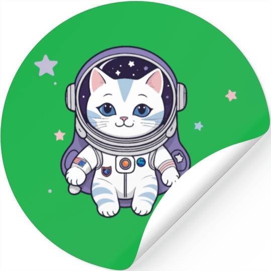 Paws in Space Stickers