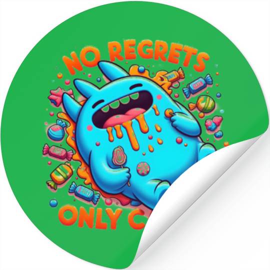 Disneyland Stitch Halloween No Regrets Only Candy Stickers