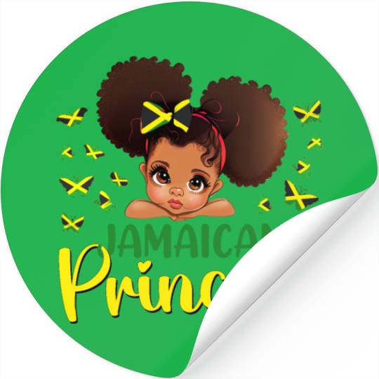 Jamaica Princess Flag for Girls Jamaican Pride Stickers
