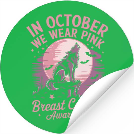 Breast Cancer Design - Wolf Stickers