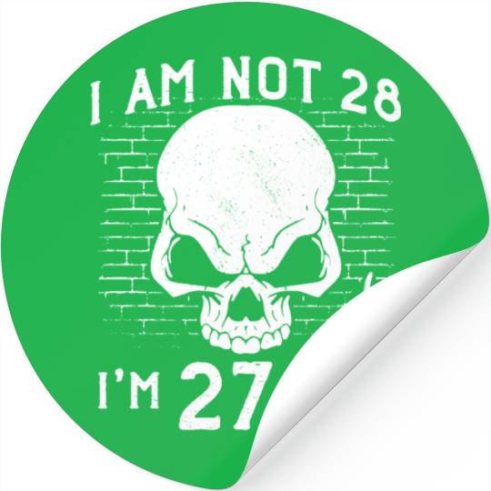 I Am 27 Plus Middle Finger - 28th Birthday Stickers