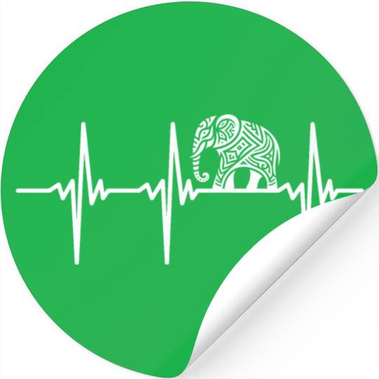 Heartbeat For Large, Artistic Elephants Stickers