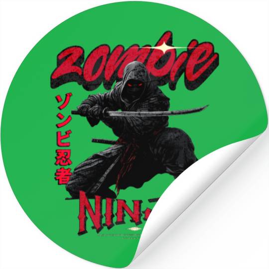 Epic Zombie Ninja: Unleash the Undead Warrior Stickers