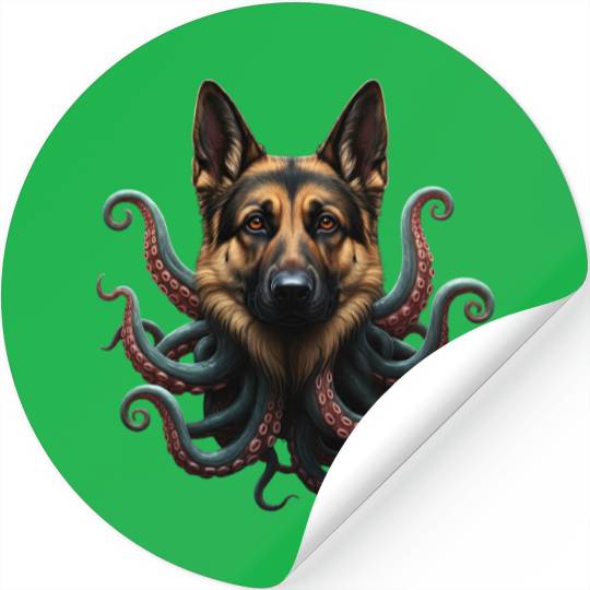 GERMAN SHEPHERD KRAKEN: DEEP SEA DEFENDER Stickers