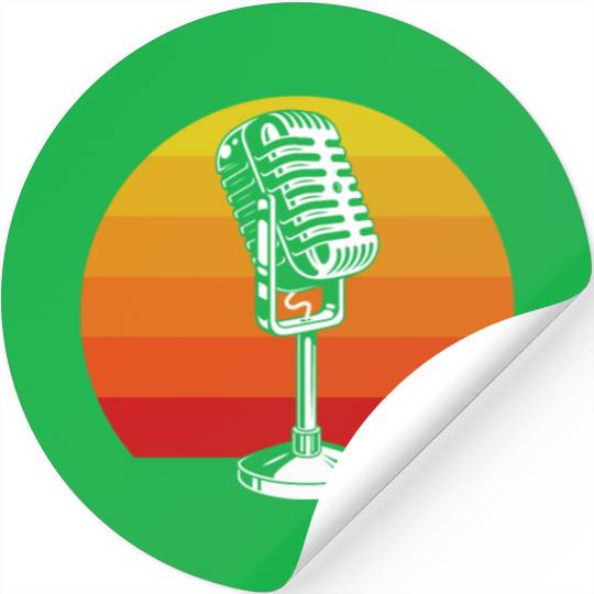 Retro Microphone Design For Music Lovers Stickers