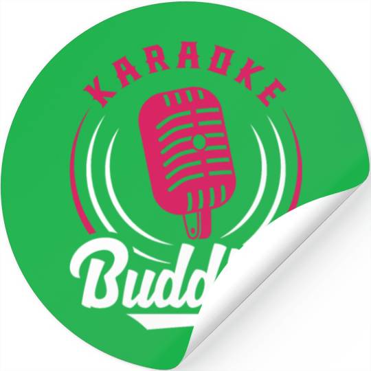 Karaoke Buddies Microphone Retro Style Stickers