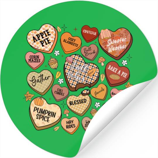 fall candy hearts Stickers