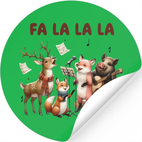 Fa La La La Woodland Choir Christmas Vibes Stickers