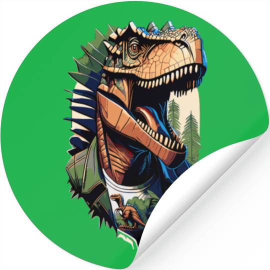 Tyrannosaurus style - Cool Raptor in Jacket Stickers