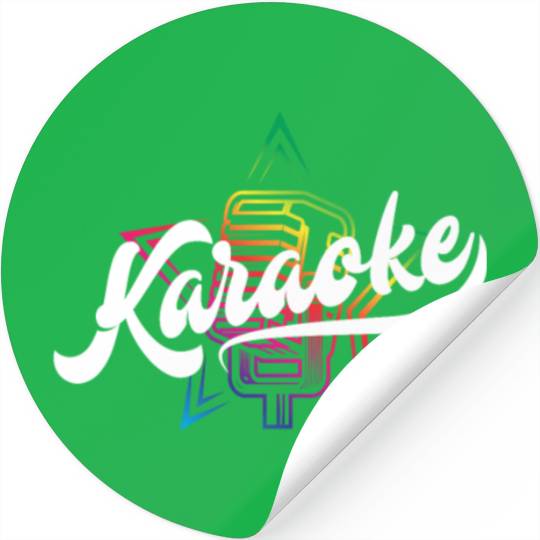Colorful Karaoke Microphone Design Stickers