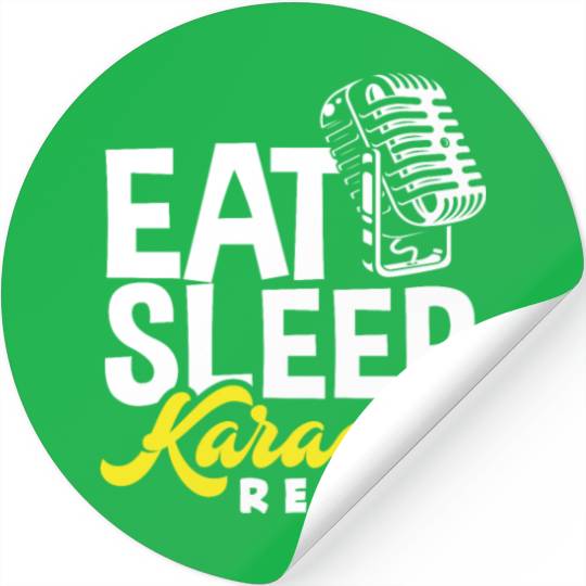Eat Sleep Karaoke Repeat Microphone Music Stickers