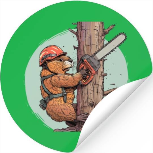 Beaver Lumberjack Chainsaw Stickers