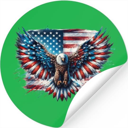 Patriotic American Eagle Pride 4th of July Spirit Stickers