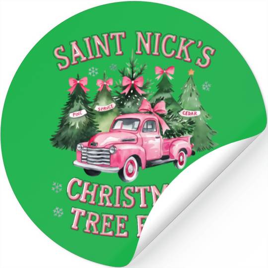 Saint Nick's Christmas Tree Farm, farm fresh trees Stickers