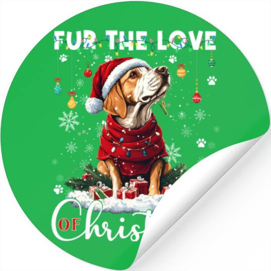 Bloodhound Christmas Tree Decorations Dog Lover Stickers