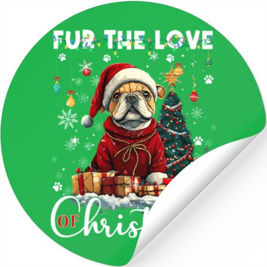 French Bulldog Christmas Tree Decoration Dog Lover Stickers