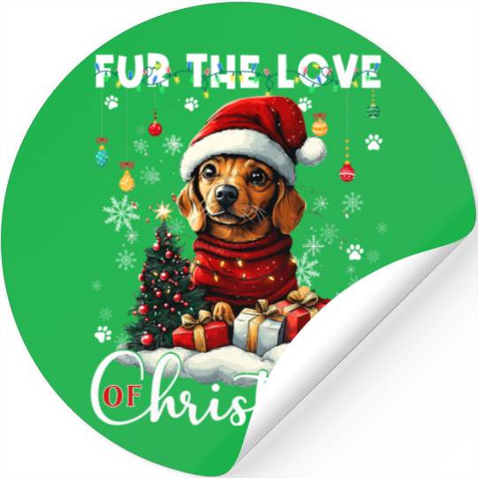 Dachshund Christmas Tree Lights Decorations Dog Stickers