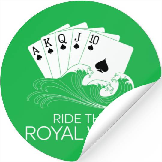 Texas Hold'em Ride The Royal Wave Poker Apparel Stickers