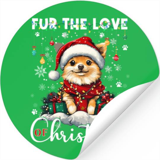 Pomeranian Christmas Tree Decorations Dog Lover Stickers