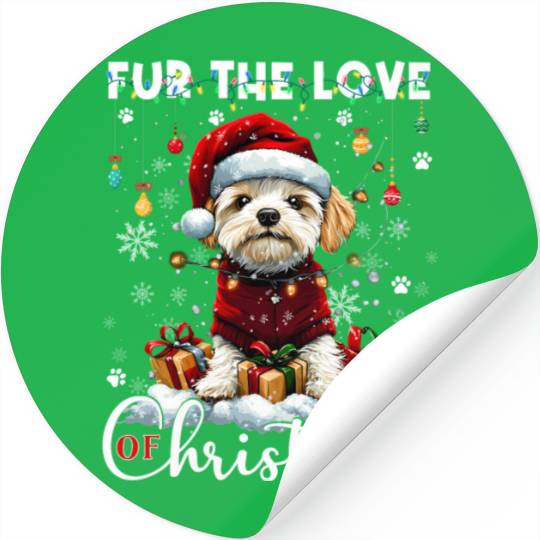 Havanese Christmas Tree Lights Decorations Dog Stickers