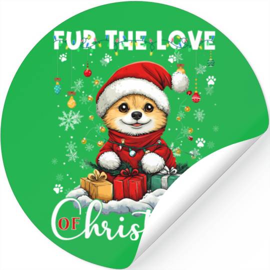 Pomeranian Christmas Tree Decorations Dog Lover Stickers