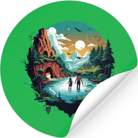 action adventure Stickers