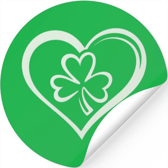 Saint Patrick's Day Funny Shamrock Heart Irish Stickers