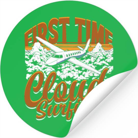 First Solo Flight Pilot First Time Cloud Surfing Stickers