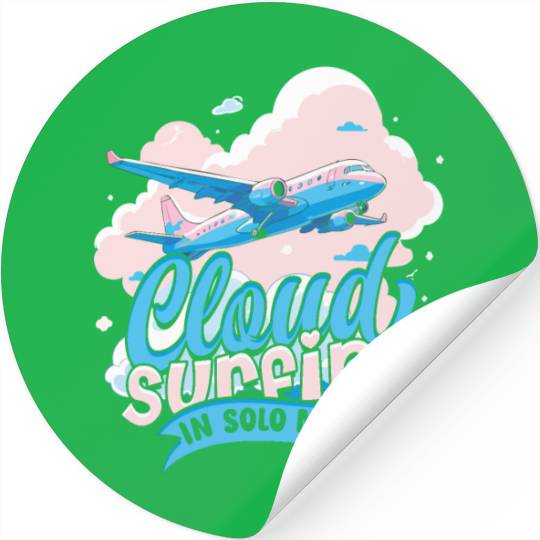 First Solo Flight Pilot Cloud Surfing In Solo Mode Stickers