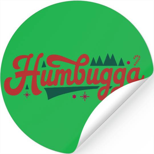 Humbugga Christmas Design Vector 3 Colors Stickers