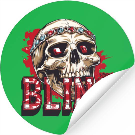Diamond and Ruby Bling Skull Stickers