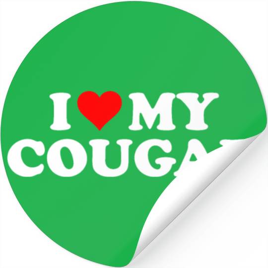 I Love Cougars Cougar Humor Valentine's Day 3BK1 Stickers