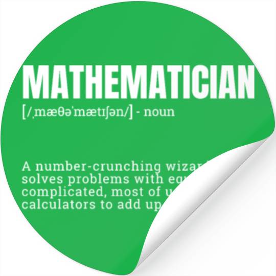 Mathematician Occupation Definition Design Funny Stickers