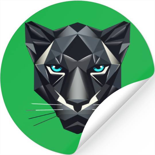 Geometric Black Panther - Power and Elegance Stickers