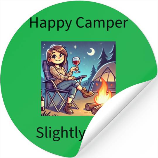 Happy camper slightly tipsy design Stickers