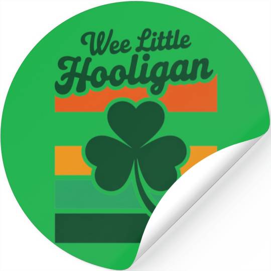 St Patricks Day Wee Little Hooligan Funny Stickers