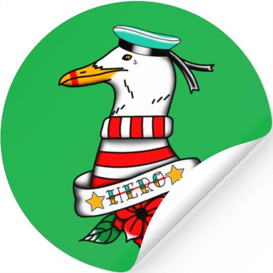 Hero Seagull Tattoo Stickers